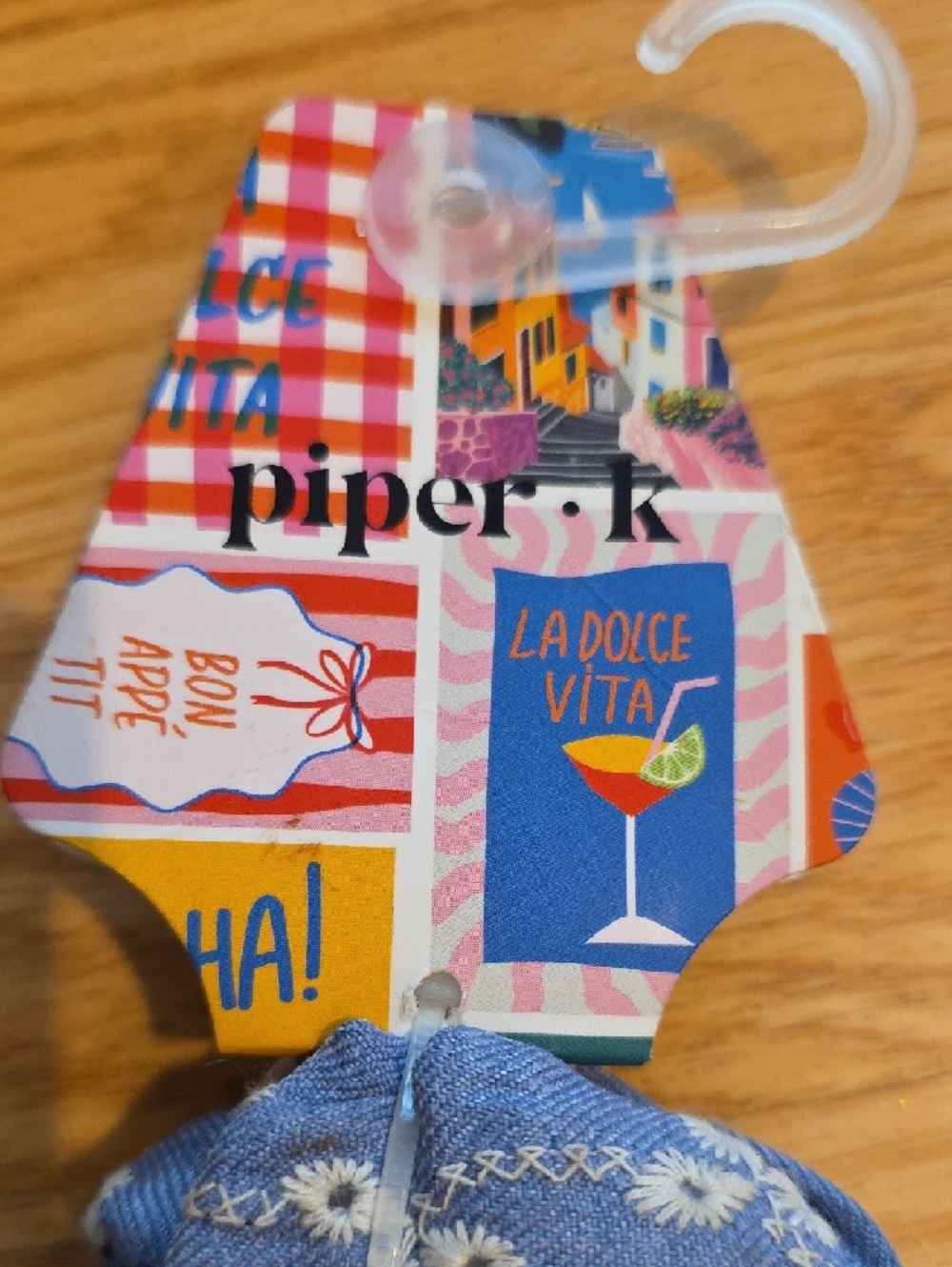 Piper•k Denim Blue Daisy Knotted Headband - Picture 2 of 7
